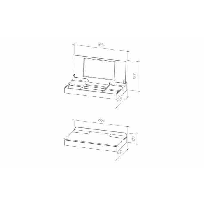 Надстройка комода "Актив", сосна скандинавия/ясень анкор