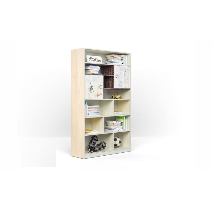 Стеллаж "Актив", сосна скандинавия/ясень анкор