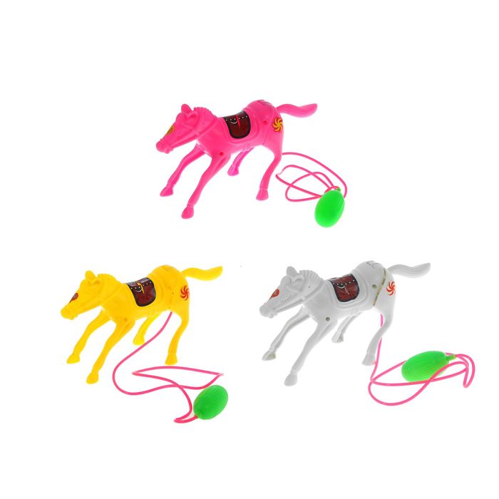 Прикол прыгающий "Конь с седлом", цвета МИКС