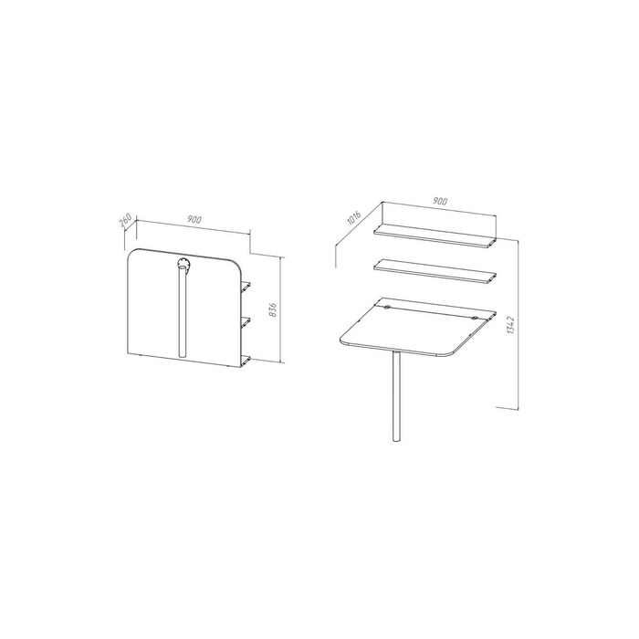 Стол откидной в медиасекцию "Баунти"