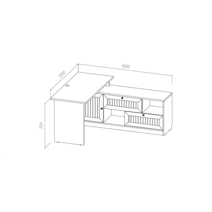 Стол угловой правый "Баунти"