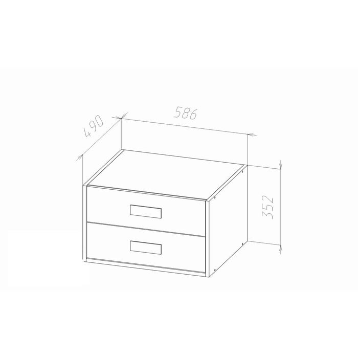Комод шкафа-купе "Леди", ширина 586 мм