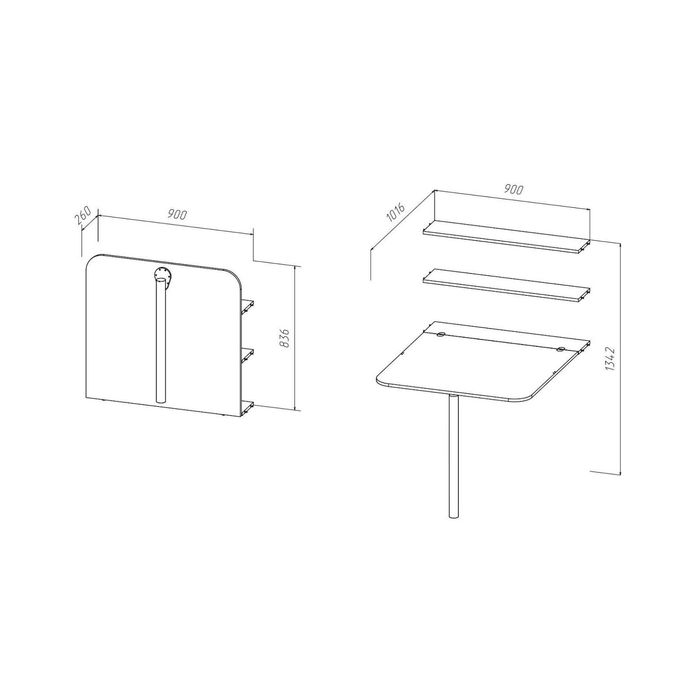 Стол откидной в медиасекцию "Шервуд"