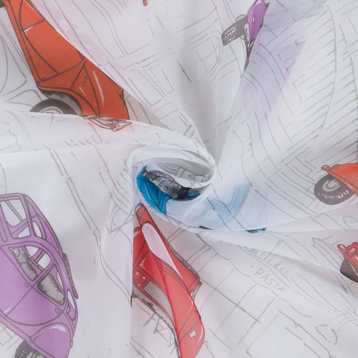 Тюль "Этель" 135х270 см Автопарк без утяжелителя, 100% п/э