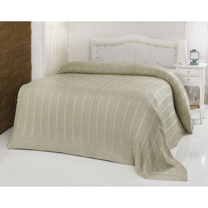 Плед вязаный Silvia, размер 160х240 см, цвет ментоловый, 340 г/м2 1401