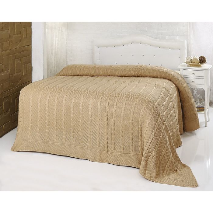 Плед вязаный Silvia, размер 160х240 см, цвет бежевый, 340 г/м2 1401