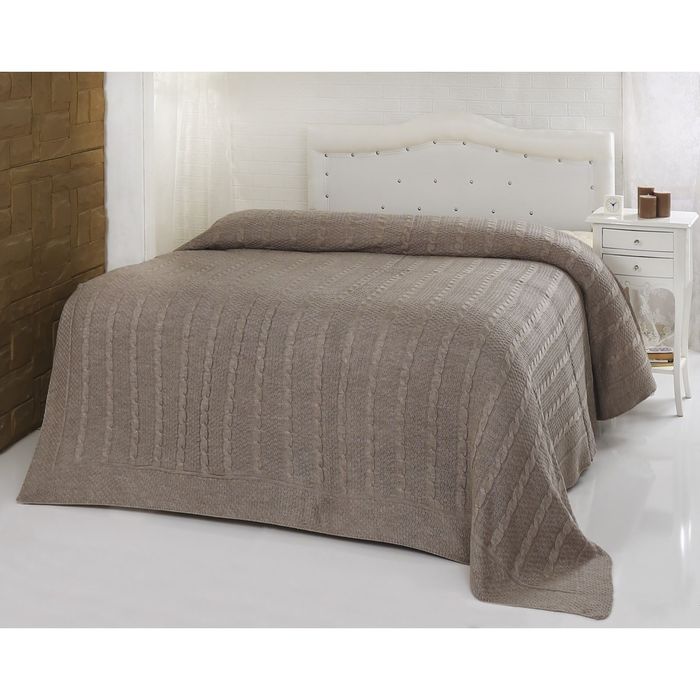 Плед вязаный Silvia, размер 160х240 см, цвет серо-коричневый, 340 г/м2 1401