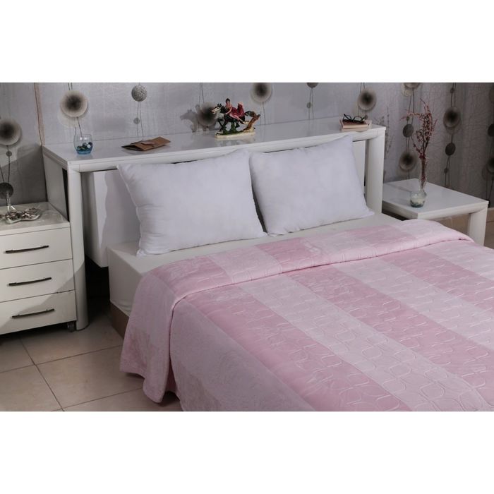 Плед велсофт Palma, размер 220х240 см, цвет розовый 300 г/м2 5094