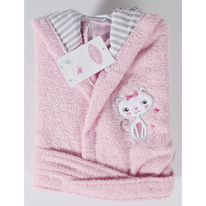 Халат детский махровый с капюшоном Teeny, 2-3 года, цвет розовый 912/2