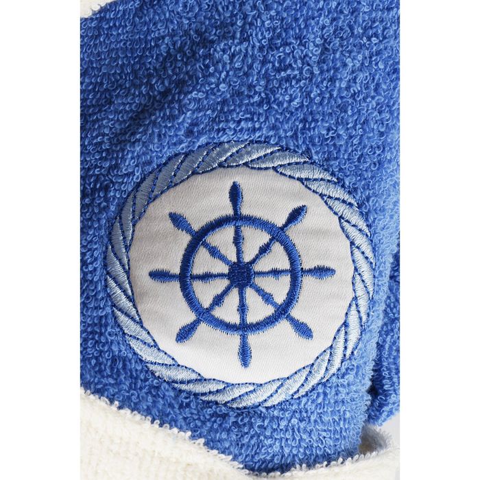 Халат детский махровый с капюшоном Silver, 8-9 лет, цвет голубой 913/1