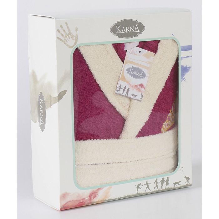 Халат детский махровый с капюшоном Silver, 8-9 лет, цвет фуксия 913/3