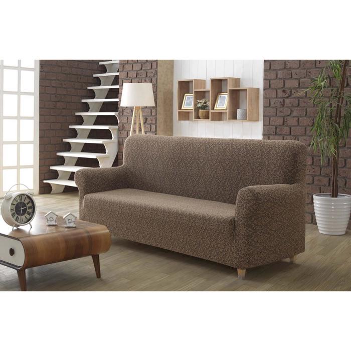 фото Чехол для трёхместного дивана milano, цвет коричневый karna