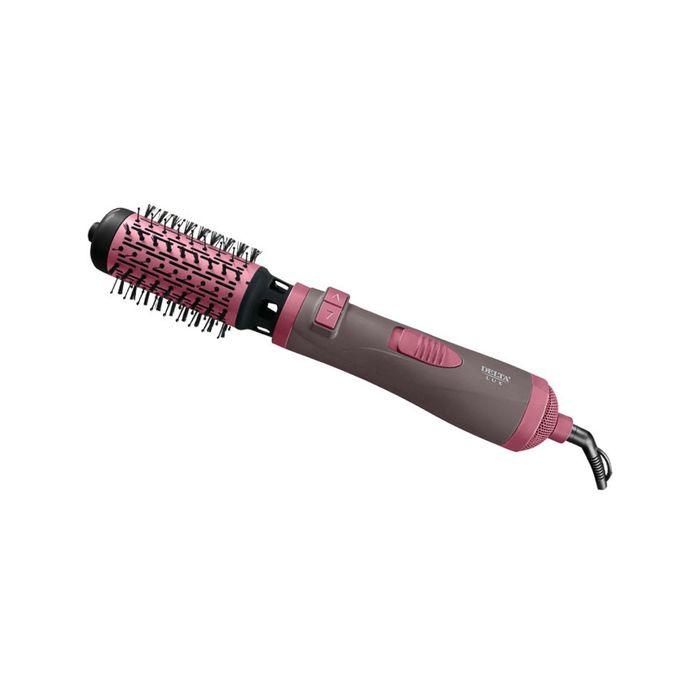 Фен-щетка DELTA LUX DL-0443R, 1000Вт, 2 насадки, с керам покр., розово-коричневый