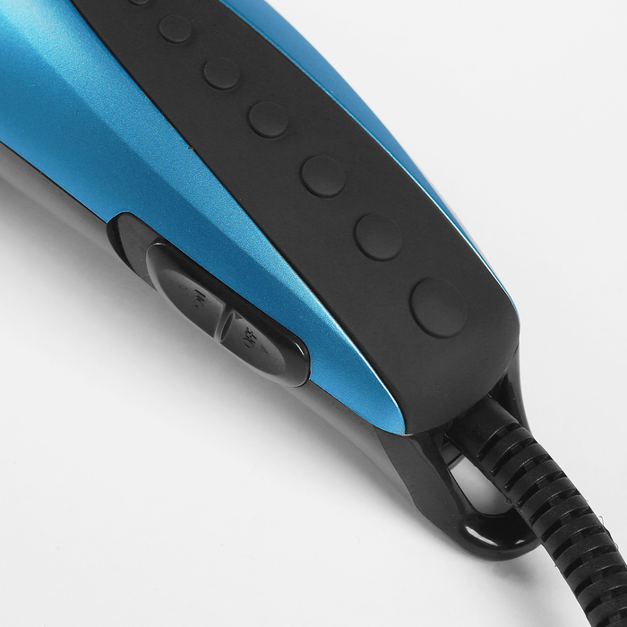 Машинка для стрижки DELTA DL-4013, 10 Вт, лезвия из нерж. ст., 4 насадки, синяя