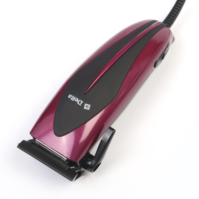 Машинка для стрижки DELTA DL-4015, 10 Вт, лезвия из нерж. ст., 4 насадки, розовая