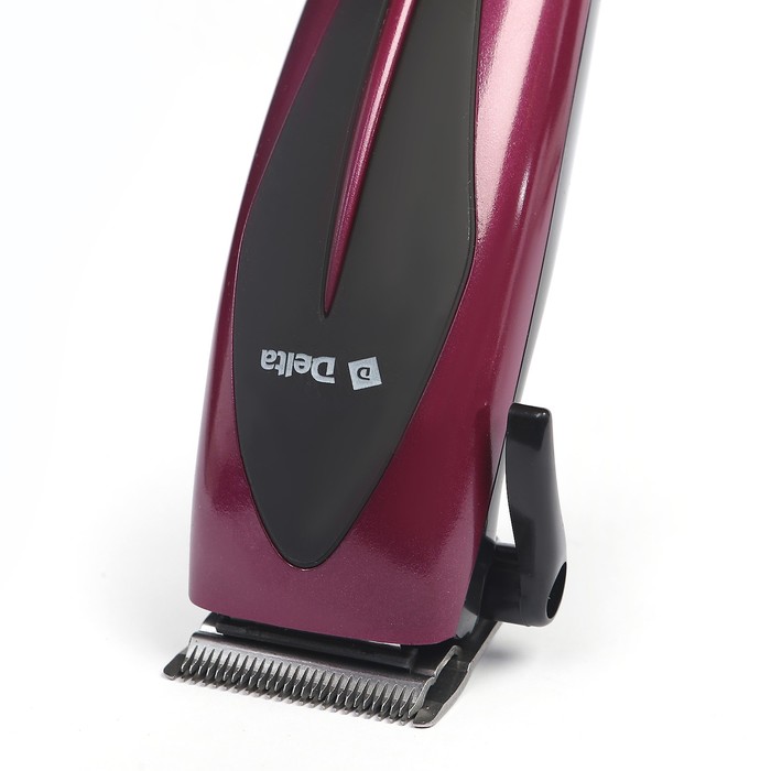 Машинка для стрижки DELTA DL-4015, 10 Вт, лезвия из нерж. ст., 4 насадки, розовая