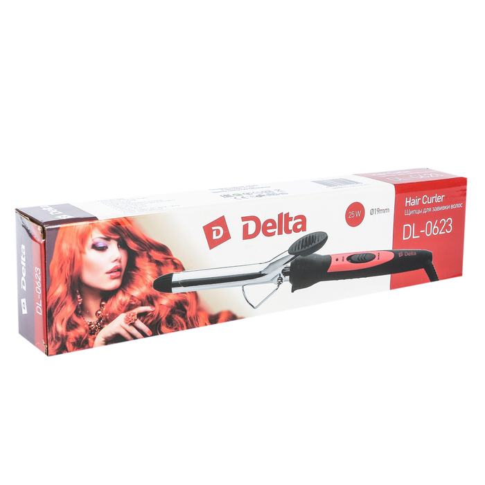 Плойка DELTA DL-0623, 25 Вт, 180?С, d=19 мм, черно-красная