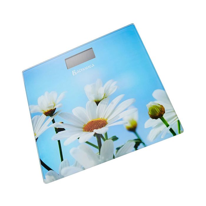 Весы напольные ВАСИЛИСА ВА-4003, электронные, до 150 кг, "Ромашки"