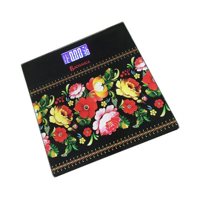 Весы напольные ВАСИЛИСА ВА-4004, электронные, до 150 кг, "Русские узоры"