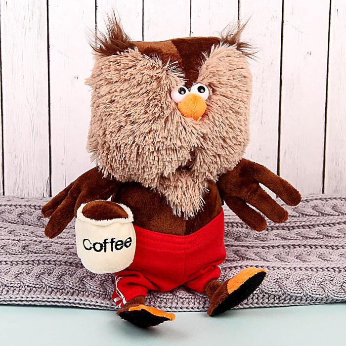 Мягкая игрушка "Сова &amp; Coffee", 25 см