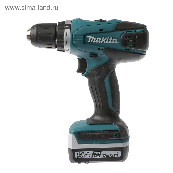 Дрель-шуруповерт Makita DF 347 DWE, 14.4В,2х1.5АчLi-ion,БЗП-10мм,0-400/0-1400об/м