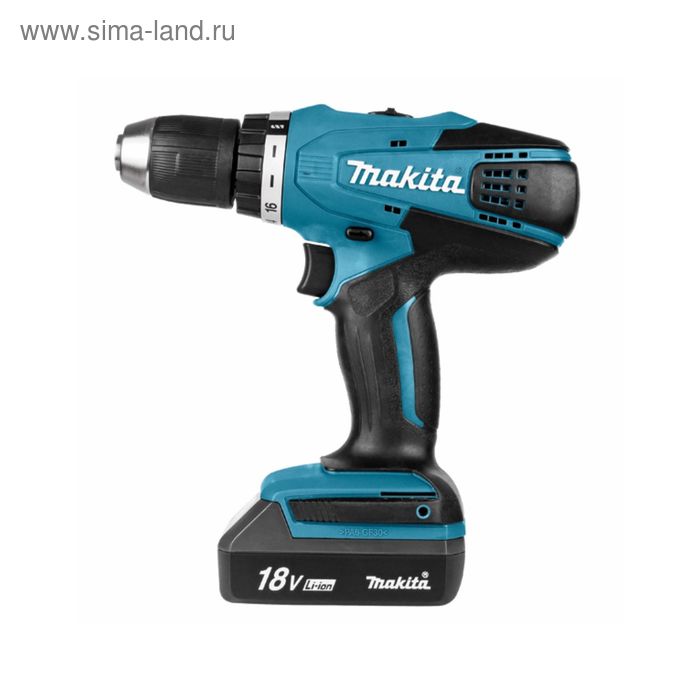 Дрель-шуруповерт Makita DF 457 DWE, 18В,2х1.5Ач,БЗП-13мм,0-400/0-1400об/м