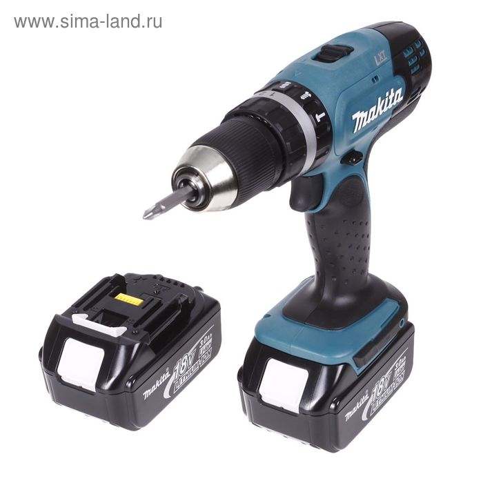 

Дрель-шуруповерт Makita DHP 453 RFE, 18В,2х3Ач,БЗП-13мм,0-400/1300об/м