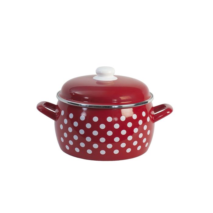 Кастрюля глубокая эмалированная 7,5 л Горох