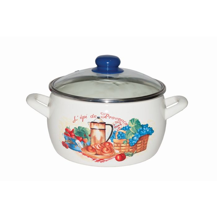 Кастрюля со стеклянной крышкой 7,5 л Прованс