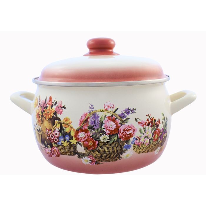 Кастрюля 4 л "Краски Лета", с металлической крышкой