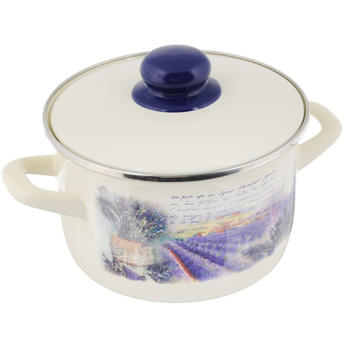 Кастрюля с металлической крышкой 2 л Лаванда