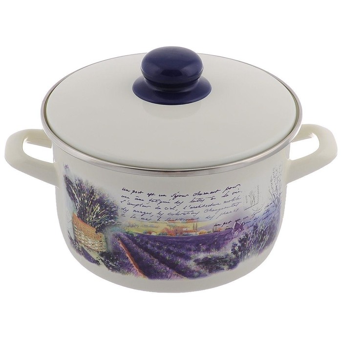 Кастрюля с металлической крышкой 3 л Лаванда