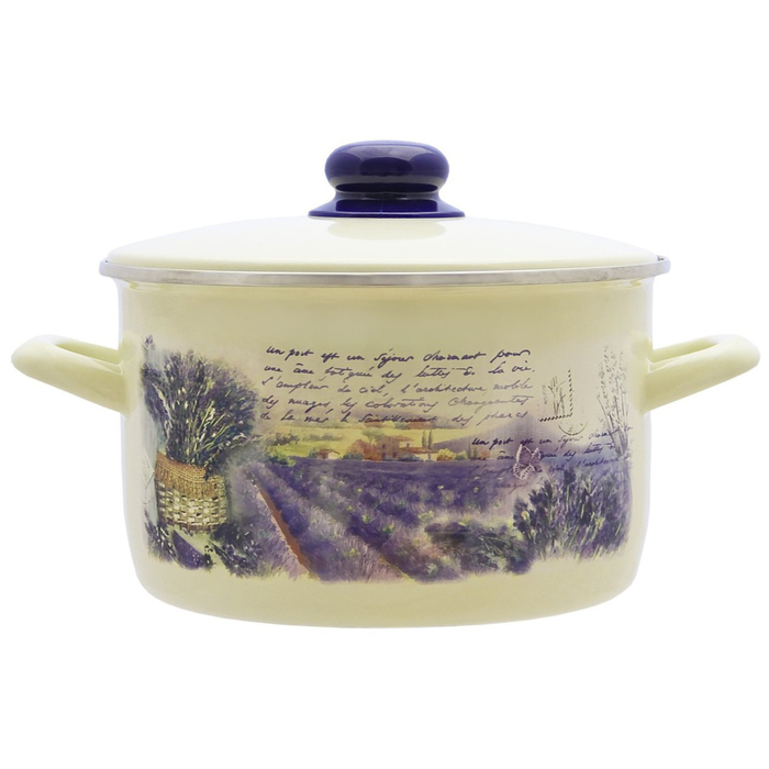 Кастрюля с металлической крышкой 5 л Лаванда
