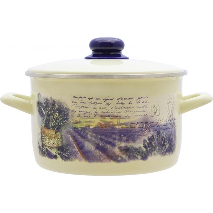 Кастрюля с металлической крышкой 7 л Лаванда