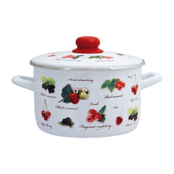 Кастрюля с металлической крышкой 3 л Ягоды