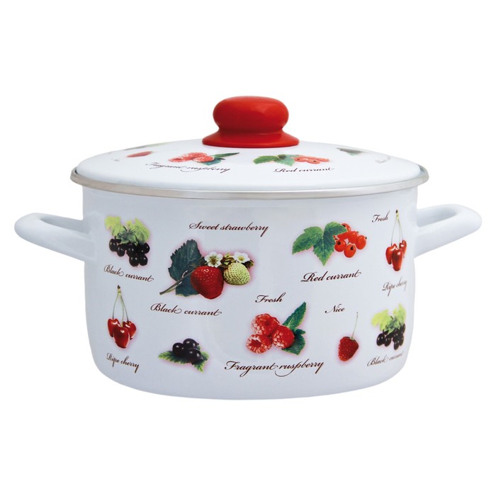 Кастрюля с металлической крышкой 4 л Ягоды