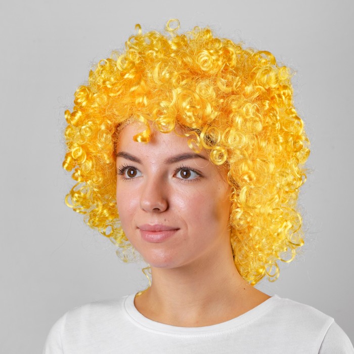 Карнавальный парик "Объёмный", цвет жёлтый, 120 г