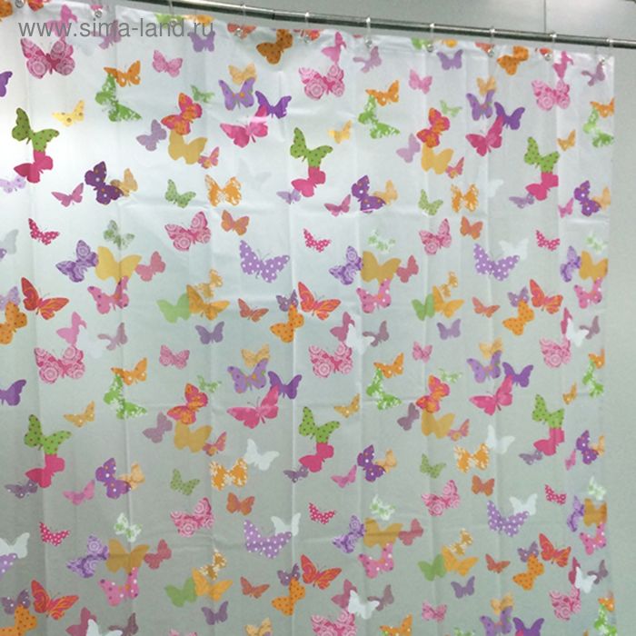 фото Штора для ванной la vita, 180 х 200 см, бабочки bacchetta