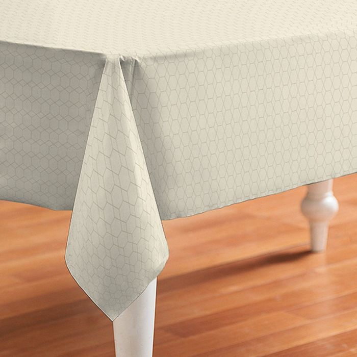 Клеенка столовая "ALBA", 140 см, рулон 20 п.м., 392МО11 Грани бежевый