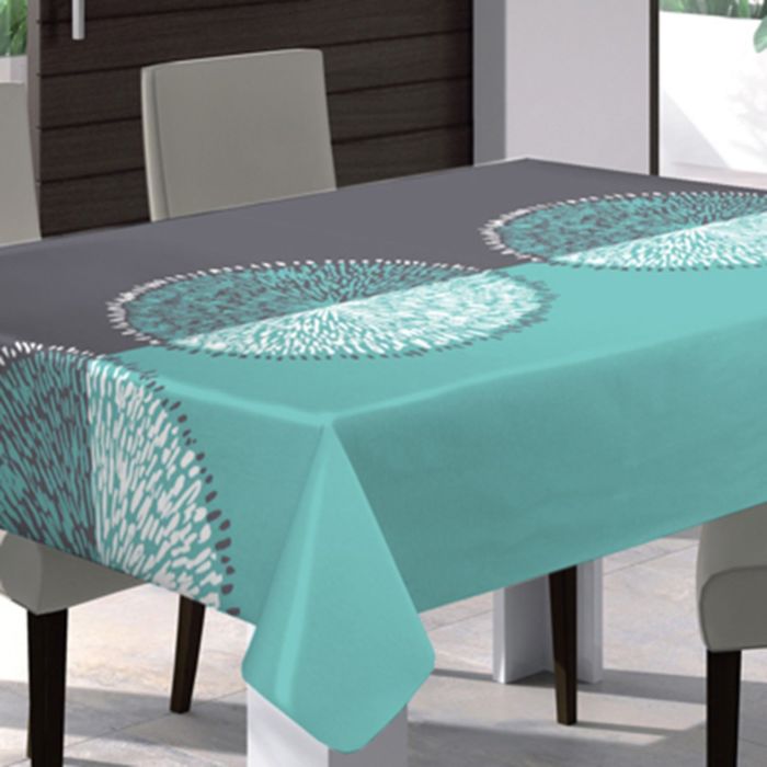 Клеенка столовая "ALBA", 140 см, рулон 20 п.м., 9796101 Вербена бирюзовая