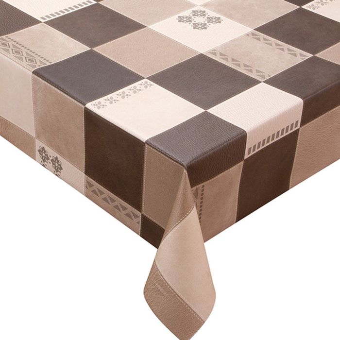 Клеенка столовая "Meiwa" AL-216 BR, 137 см, рулон 20 п.м., коричневый