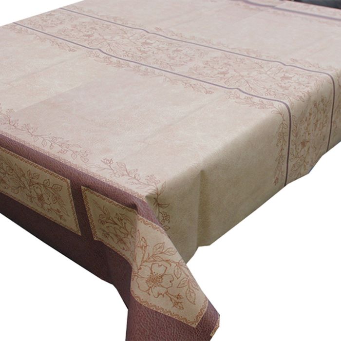 Клеенка столовая "Meiwa" AL-238 BR, 137 см, рулон 20 п.м., коричневый