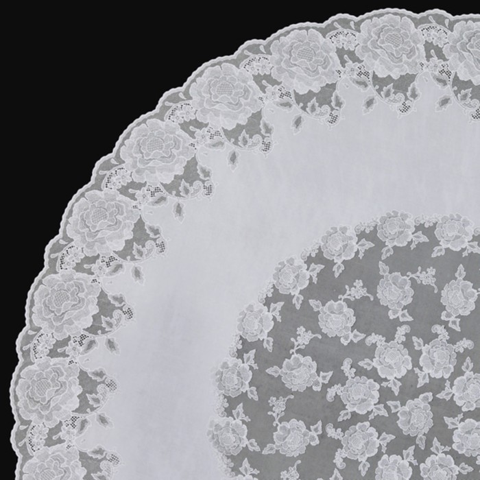 фото Скатерть столовая «ажурная» dia rose, d=152 см, 10 шт в рулоне, цвет белый towa