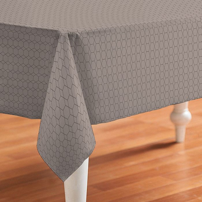 Клеенка столовая, ширина 140 см "Valencia. Грани", рулон 20 м, цвет коричневый