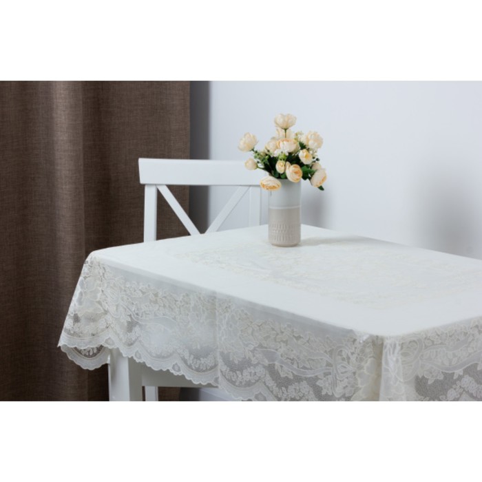 Скатерть Ажурная "Presea", 120х150 см, сепия