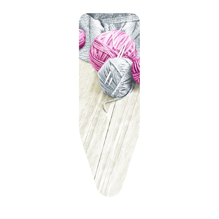фото Чехол для гладильной доски «клубки пряжи», серый/розовый, 130х50 см, хлопок colombo