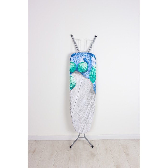 фото Чехол для гладильной доски «клубки пряжи», синий/зелёный, 130х50 см, хлопок colombo