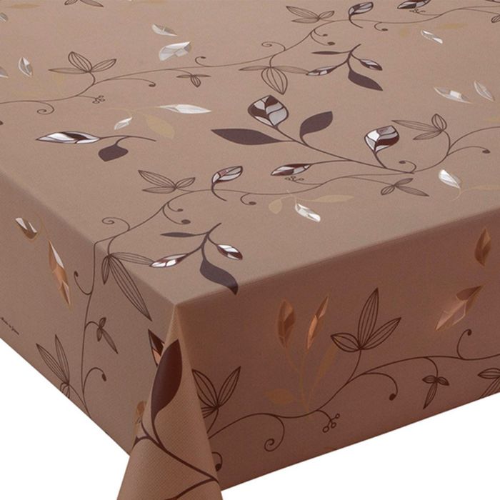 Клеенка столовая "Meiwa" LP-186 L.BR, 140 см, рулон 20 п.м., коричневый