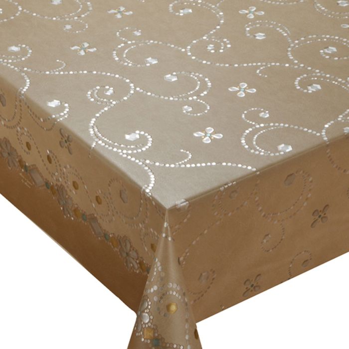 Клеенка столовая "Meiwa" LP-231 BR, 140 см, рулон 20 п.м., коричневый