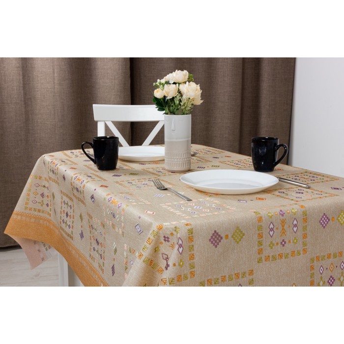 Клеенка столовая "Meiwa" LP-232 BE, 140 см, рулон 20 п.м., бежевый